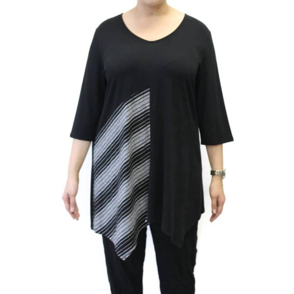 NEW CHALET ET CECI brea bamboo v-neck top in black